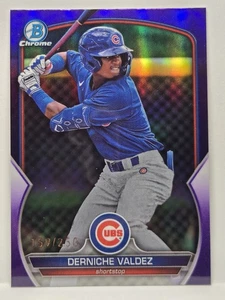 DERNICHE VALDEZ 2023 Bowman Chrome Purple Refractor /250 CHICAGO CUBS - Picture 1 of 4