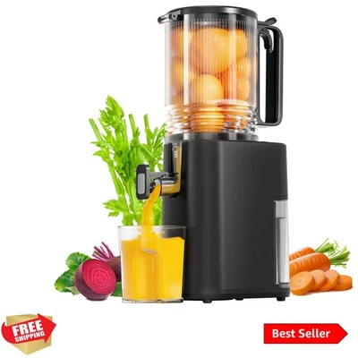 Exprimidor de prensa en frío, máquina exprimidora de conducto de alimentación de 5,5 pulgadas de ancho, masticación lenta J... Foto 1 de 4