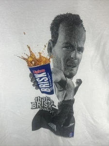 Vintage Lipton Brisk Iced Tea Shirt Mens X-Large Bruce Willis Die Hard Promo Tee - Picture 1 of 4