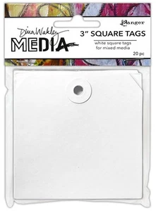 Dina Wakley MEdia Square Tags With Reinforced Holes-3" 5A002GKK-1GJ39 - Picture 1 of 2