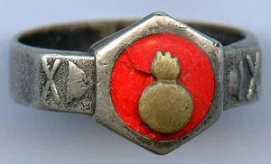 Finland Military Artillery Course Graduation Silver Ring Size Inside 21mm !!! - Picture 1 of 5
