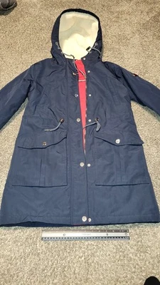 Tommy Hilfiger Mujer Parka Con Capucha Verde Marino Acolchado Abrigo Cremallera Chaqueta XS Foto 1 de 4