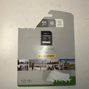 PNY SDHC FLASH CARD 32GB HIGH PERF MEMORY CARD 100MB/S CLASS 10 UHS-1 - Picture 1 of 2
