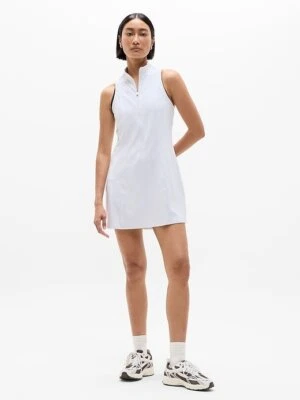 Vestido Athleta S Pequeño Swing Cremallera Blanco Brillante ¡NUEVO CON ETIQUETAS! Tenis #776238 Foto 1 de 4