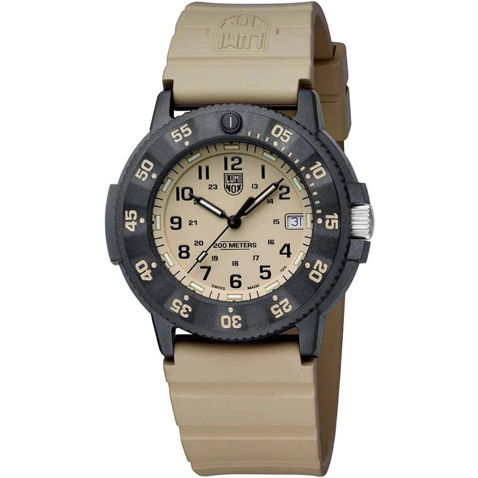 Luminox Men's Watch Navy SEAL Quartz Beige Dial Silicone Strap XS.3010.EVO.S