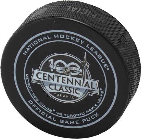 Detroit Red Wings vs Toronto Maple Leafs 2017 Centennial Classic Official Puck Cover