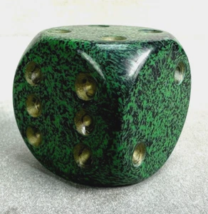 Large Green Black Speckled Dice JUMBO Big Large 1.25" x 1.25" Game Play Prop - Bild 1 von 9