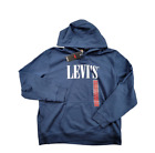Men's Levi's Hoodie Sweatshirt Size XL Navy Blue Fleece New With Tags Logo