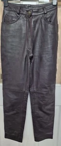 Chocolate Brown Soft Leather Trousers (10) - Picture 1 of 2