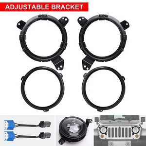 Pair 9 inch Adjustable Headlight Brackets For Jeep Wrangler JL Gladiator 2018-24 - Picture 1 of 12