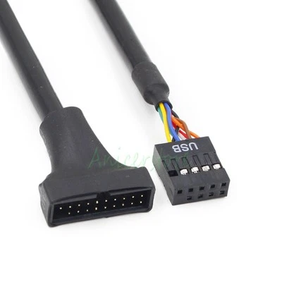 Cavo adattatore maschio alloggiamento USB 2.0 9 pin scheda madre femmina a USB 3.0 20 pin - Immagine 1 di 4