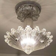 790 Vintage arT Deco Ceiling Light Lamp Fixture Glass Re-Wired 