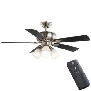 Riley 44 in. Indoor LED Brushed Nickel Ceiling Fan Light Kit,5 QuickInstall - Picture 1 of 8