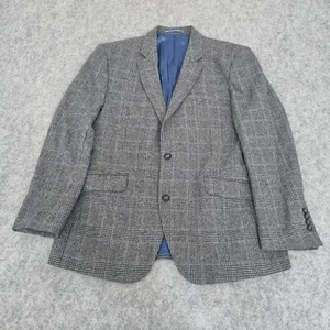TM Lewin Blazer Men 41 Grey Lovat Scotland Glen Plaid Wool Sport Coat Jacket PoW - Picture 1 of 11