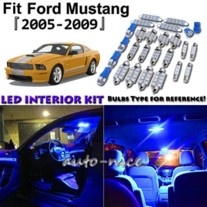 7x Blue LED Interior Lights Package Kit For 2005 - 2007 2008 2009 Ford Mustang - Picture 1 of 8