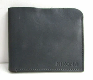 Nixon Shores Bi-Fold Wallet (Dark Grey / Grey) RRP $89.99 Leather Mens New In Bo - Picture 1 of 3