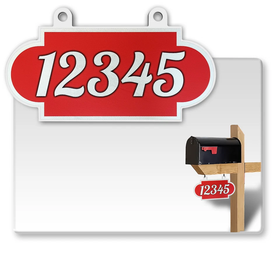 Double Sided Super Reflective Customized Fancy Shaped Hanging Mailbox Address - Image 1 of 4