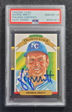 1986 GEORGE BRETT Signed Donruss Diamond Kings Card-HOF- ROYALS-PSA 10 Auto