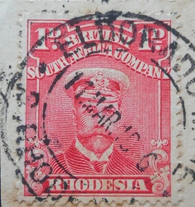 Rhodesien Admiral One Penny mit ELDORADO MINE Ziffer fehlt (DC) Poststempel - Bild 1 von 1