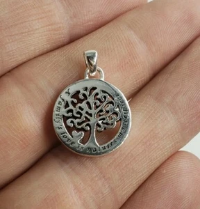 NEW Sterling Silver Pendant Charm Family Tree Love Nature Mom Dad Lord Believer - Picture 1 of 9