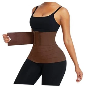 Waist Trainer for Women Sauna Belt Tummy Wrap Plus Size Brown - Picture 1 of 7