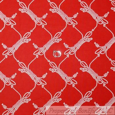 BonEful Tela FQ Algodón Edredón Rojo Blanco Cuerda Lazo Velero Vaquero Oeste EE. UU. Foto 1 de 4