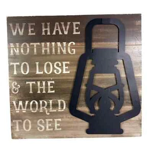 Lantern Plaque Wall Art 14x13 Inches Decorative Hanging Home Accent Style - Picture 1 of 9