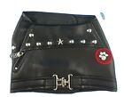 Dog coat vest Size Medium Biker Faux leather with studs and buckle Like new!