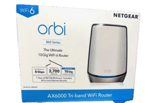BRAND NEW NETGEAR Orbi AX6000 Tri-Band Mesh Wi-Fi Router White (RBR860S-100NAS) - Bild 1 von 14