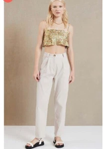 BEC & BRIDGE Golden Fields Silk Cropped Sleeveless Top SIZE 8 floral - Picture 1 of 7