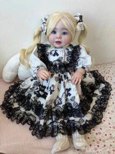 Muñeca bebé renacida de 28 pulgadas cuerpo suave y tierno niña cabello rubio realista regalo - Imagen 1 de 6