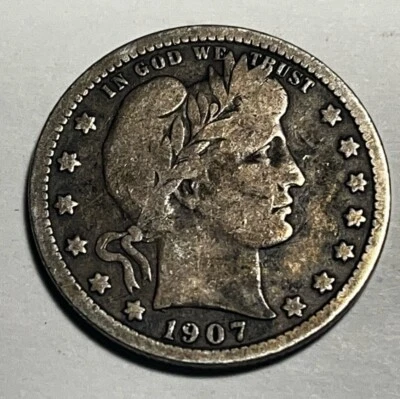 1907 Barber Liberty Silver Quarter Philadelphia - Image 1 of 2