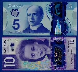 Canada 2022 Signature Combo $5 (2013) + $10 (2018) - UNC POLYMER NOTES - Picture 1 of 6