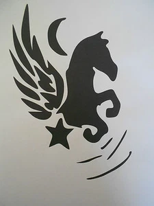 Schablone Pferd mit Flügel auf A4 - Bild 1 von 1