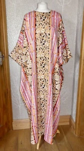 VESTIDO MAXI CAFTÁN VINTAGE TORI RICHARD HONOLULU ESTAMPADO DE RETAZOS - Imagen 1 de 7