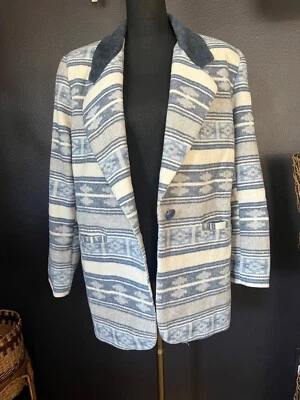 Chaqueta Blazer Boho Country Western De Colección Años 80 Braetan Para Mujer Mezcla Lana Mediana Foto 1 de 4