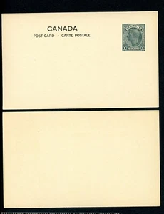 LOT 75653 UX66g UNUSED CANADA POSTAL STATIONERY CARD  KING GEORGE V1 - Picture 1 of 1