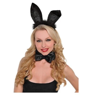 Bunny Rabbit Ears - Deluxe плюшевые - взрослый подросток больший ребенок - черный или белый - Изображение 1 из 4