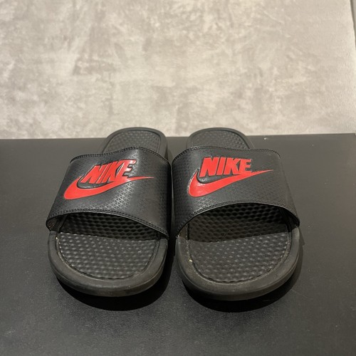 Nike Benassi Slides 10 sandali sportivi da uomo neri Challenge rossi 343880 060