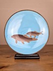 A Rare Japanese Cloisonne Plate of Swimming Carp - Signed Gonda Hirosuke - Meiji