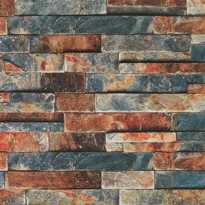 Brick Stone Wallpaper Peel and Stick Wallpaper 17.8" x 472" Stone Self Adhesi... - Imagem 1 de 4