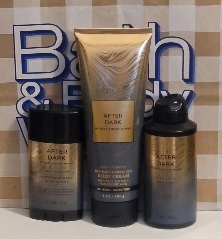 Crema/aerosol corporal y desodorante Bath & Body Works colección para hombre DESPUÉS DE LA OSCURIDAD  Foto 1 de 1