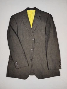 Hugo Boss Vintage Linen Sport Coat SOLBIATI Blazer Jacket 3 Button Brown 38R - Picture 1 of 13