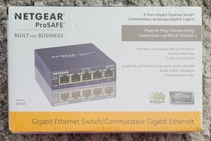 Netgear ProSafe 5-Port Gigabit Ethernet Switch GS105 - New, Sealed - Picture 1 of 4