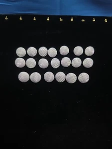 20 pcs Purple Silver Vintage Fabric Cloth Covered Button Sewing Metal Back Round - Picture 1 of 8