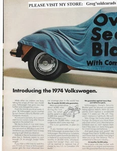 Original Volkswagen Käfer 1974 zweiseitige Oldtimer Printanzeige: "Vorstellung der..." - Bild 1 von 2