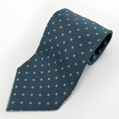 Corbata de seda para hombre Giorgio Armani Classico hecha en Italia diseñador punto azul gris Foto 1 de 4