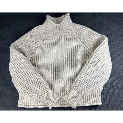 H&M коренастый вязаный насмешливый шеи свитер кремовый ребристый пуловер женщин XL - Изображение 1 из 4