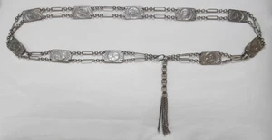 Brandneu Vintage 1920er Edwardian Silber Metall Gliedergürtel Gr. 39"-41" Taille Jakob Bengel - Bild 1 von 5