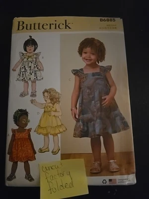 6885 Butterick - Toddlers' Dress Size 1/2-4, Uncut New - Image 1 of 2